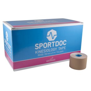 Kinesiologitape - Beige - 24 ruller - 50mm x 5m
