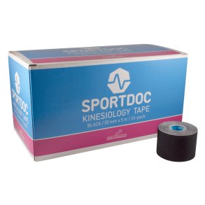 Kinesiologitape - Sort - 24 ruller - 50mm x 5m